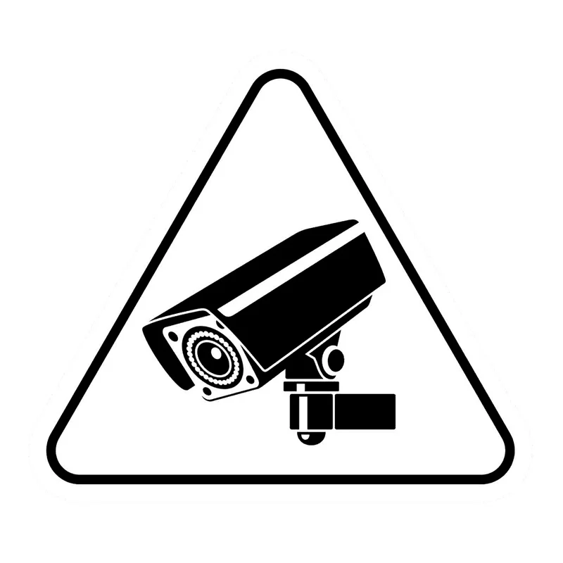 Cool Camera Warning Waterproof Sunscreen PVC Vinyl Stickers For Car Window Surface Electronic Monitoring Interior Reminder Decor