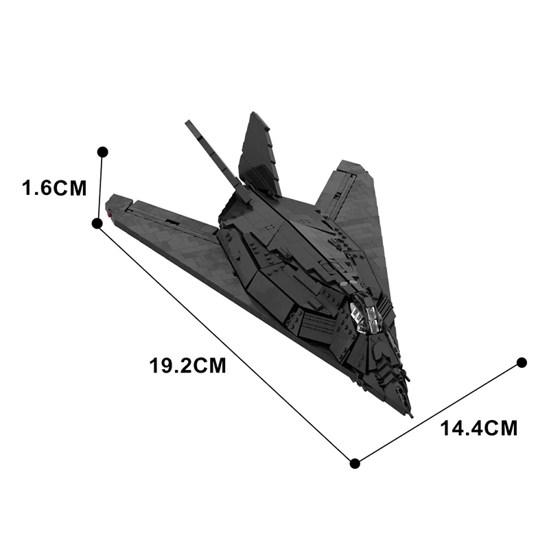 MOC Black Wars Plane F-117 Nighthawk Fighter Building Blocks Set Battle Aircraft Model Assemble Toys For Children Birthday Gifts