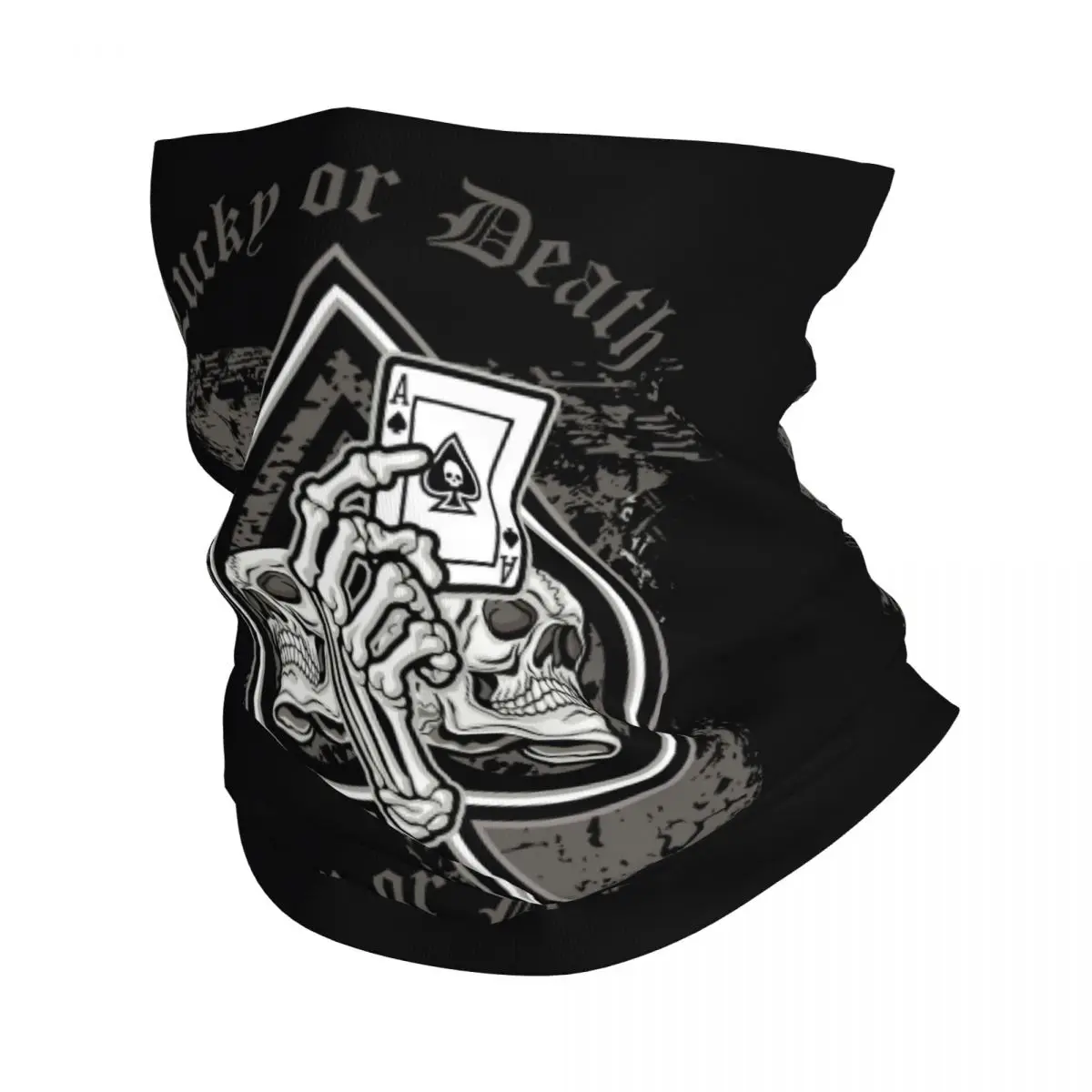 

Ace Of Spades With Skull Thin Wrap Scarf Bandana Gothic Skull Neck Gaiter Face Cover Headband