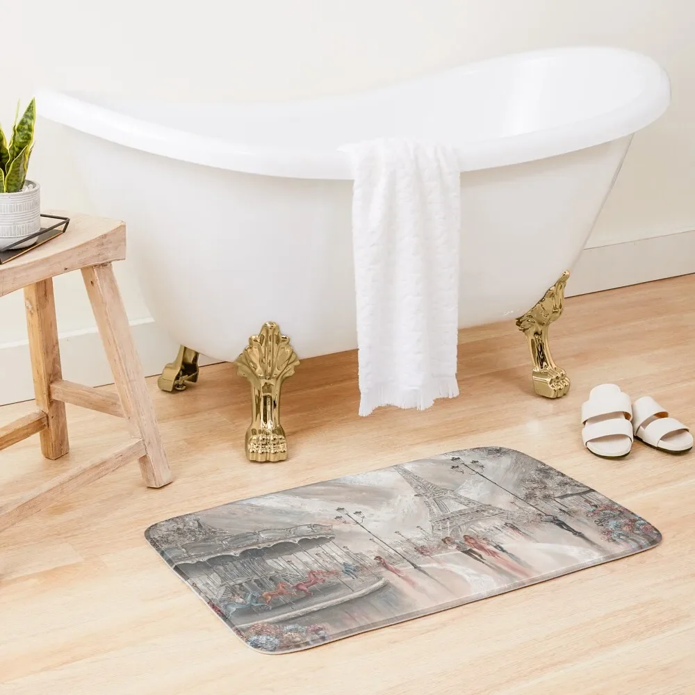 

Joy, Paris Eiffel Tower Bath Mat Front Door Non-Slip Bathtub Mats Bedroom Mat