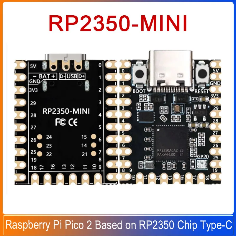 RP2350-MINI Development Board Raspberry Pi Pico 2 RP2350 MINI Based on RP2350 Chip Cortex-M33/RISC-V 4MB Flash 150MHz Type-C