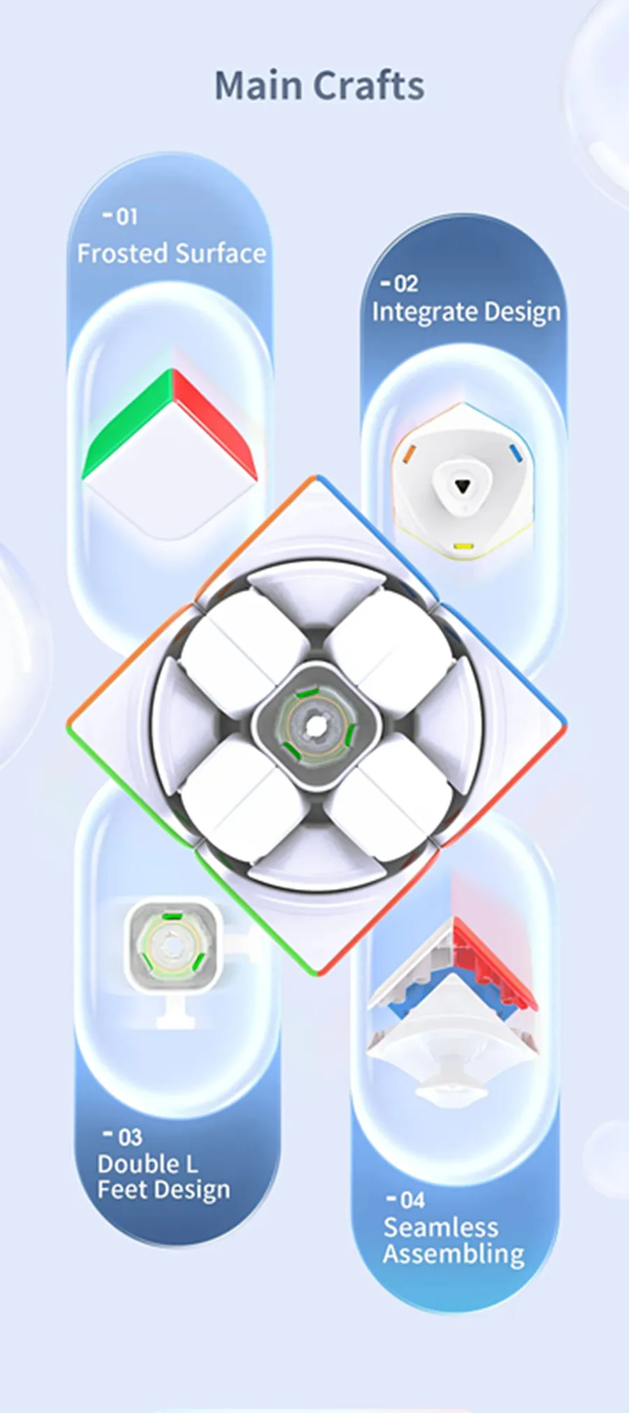 Gan 251 V2 cube de vitesse sans autocollant GAN251V2 2X2 SpeedCube 2x2x2 Cube magique professionnel jouets pour enfants cadeau Gan Cube