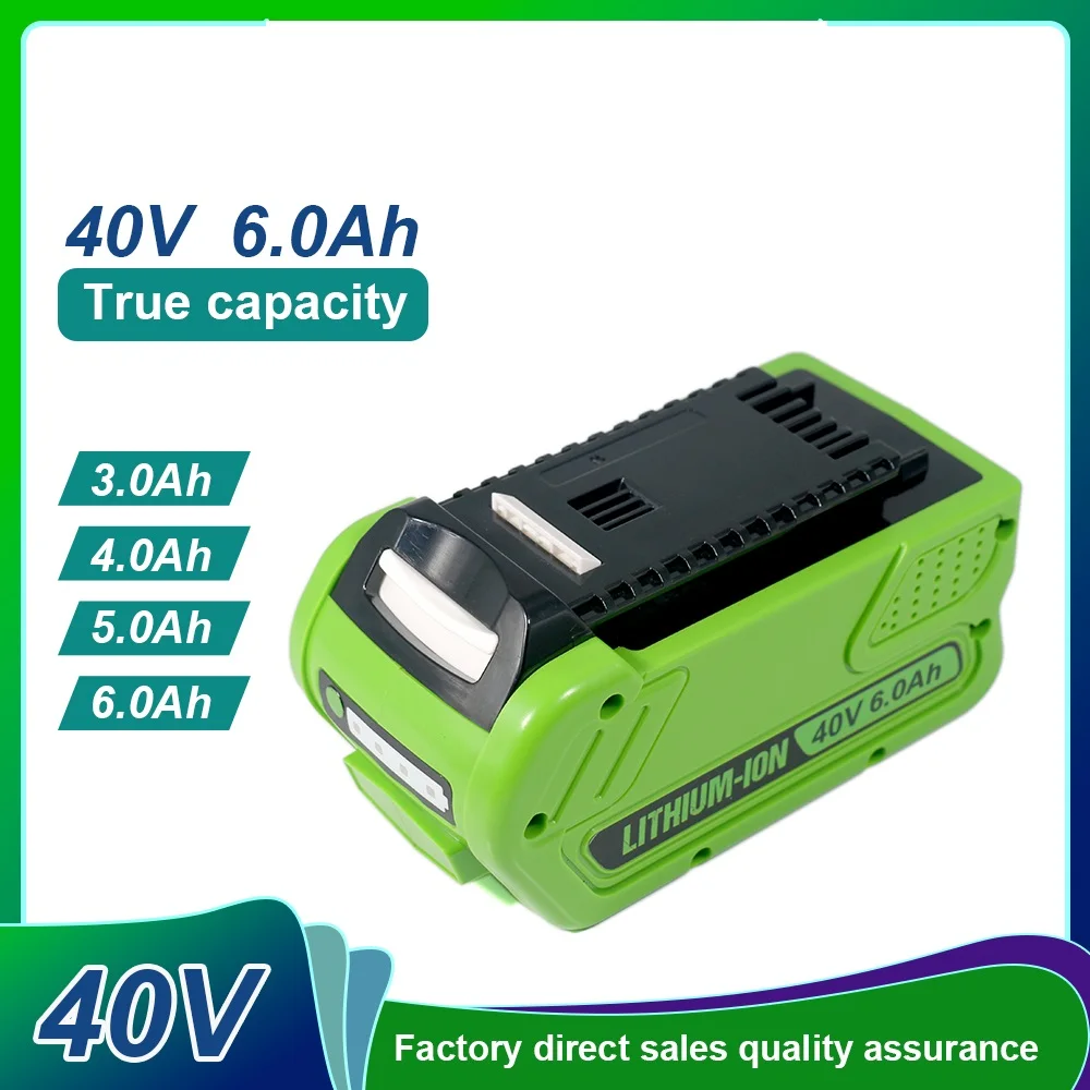 

For GreenWorks 40V 3Ah 6Ah 5Ah 10S2P lithium Battery for GreenWorks 29462 29472 29282 G-MAX GMAX Lawn Mower Power Tools Battery