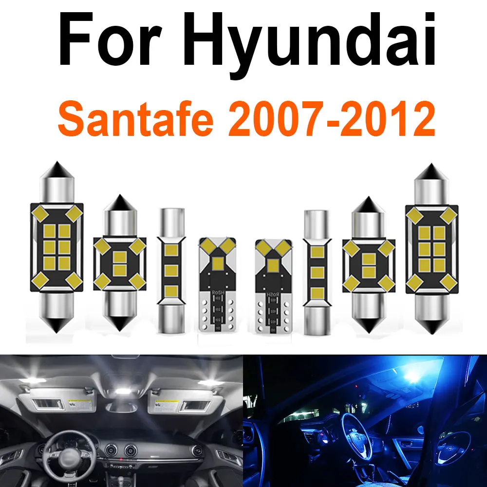 

Abright 13Pcs LED Interior Indoor Light For Hyundai Santa Fe Santafe MK2 2 II CM 2007 2008 2009 2010 2011 2012 Trunk Lamp Canbus