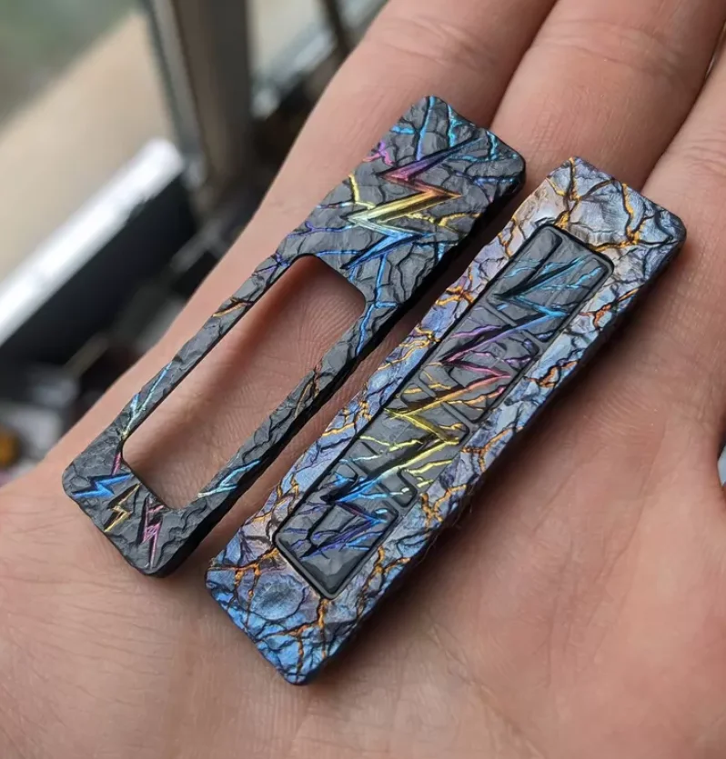 Used EDC Lautie Zirconium steel chocolate titanium alloy window patch fidget slider decompression toy
