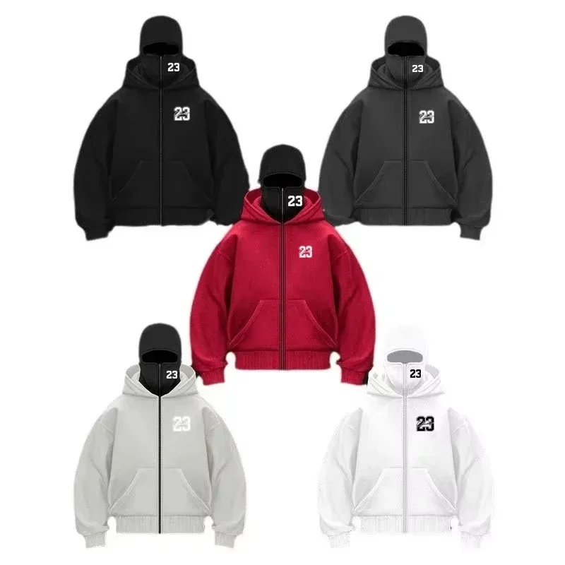 2025 Y2K invierno nuevas sudaderas con capucha dobles y ropa deportiva ropa deportiva informal para hombres 23 ropa deportiva holgada estampada Top promoción streetwear