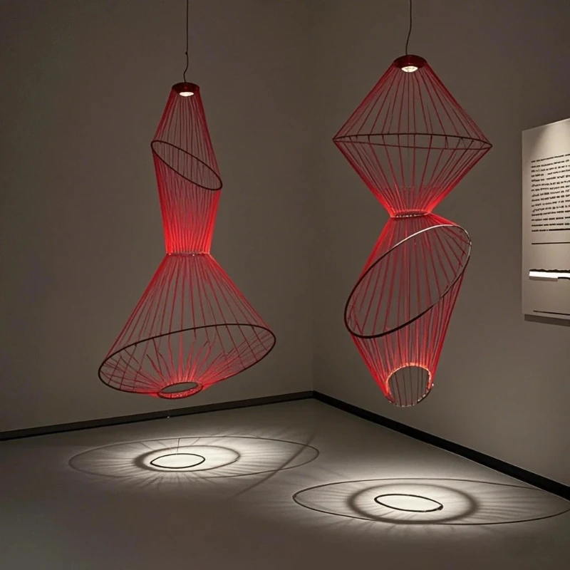 2026 Modern Line Pendant Chandelier Nordic Designer Hanging Lamp For Staircase Stairway Loft Showroom Simplicity Lights Fixtures