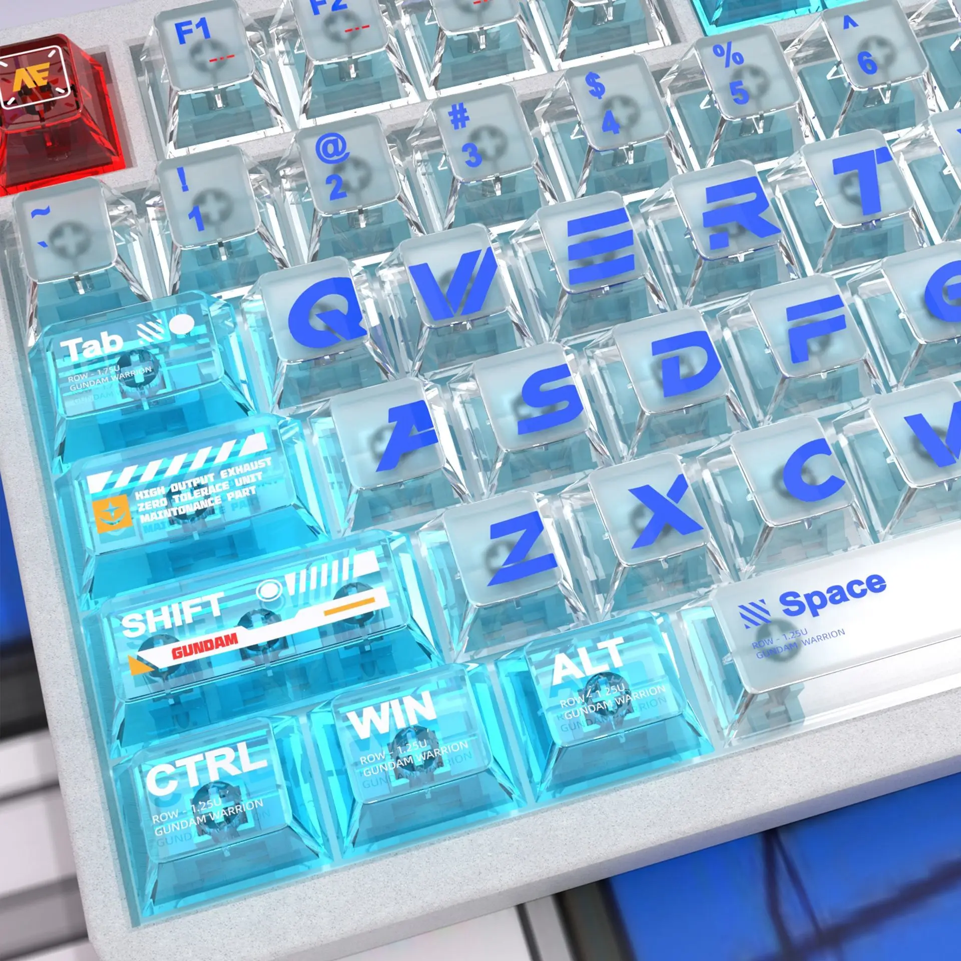 Gundam Color Matching PC Transparent Original Full Set Keycaps Compatible with Cross Shaft Mechanical Keyboards Anime Peripheral - view 4