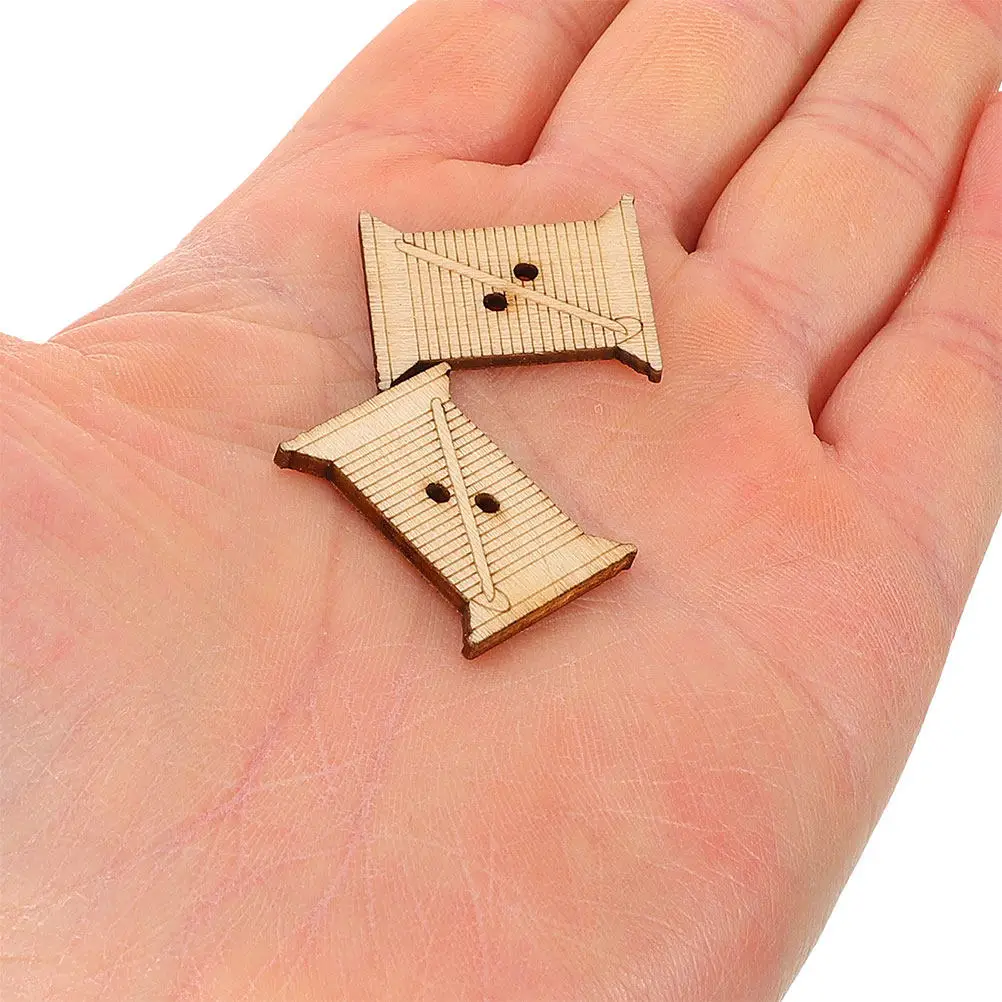 100Pcs Wooden Embroidery Floss Bobbins Thread Winding Cards Natural Rustic Winding Boards for Sewing Cross Stitch Craft Storage view 4