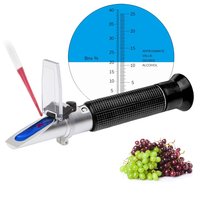 Wine Refractometer Brewing Measuring Sugar Content in Original Grape Juice & Predicting Wine Alcohol Brix 0-40% ​Alcohol 0-25% V