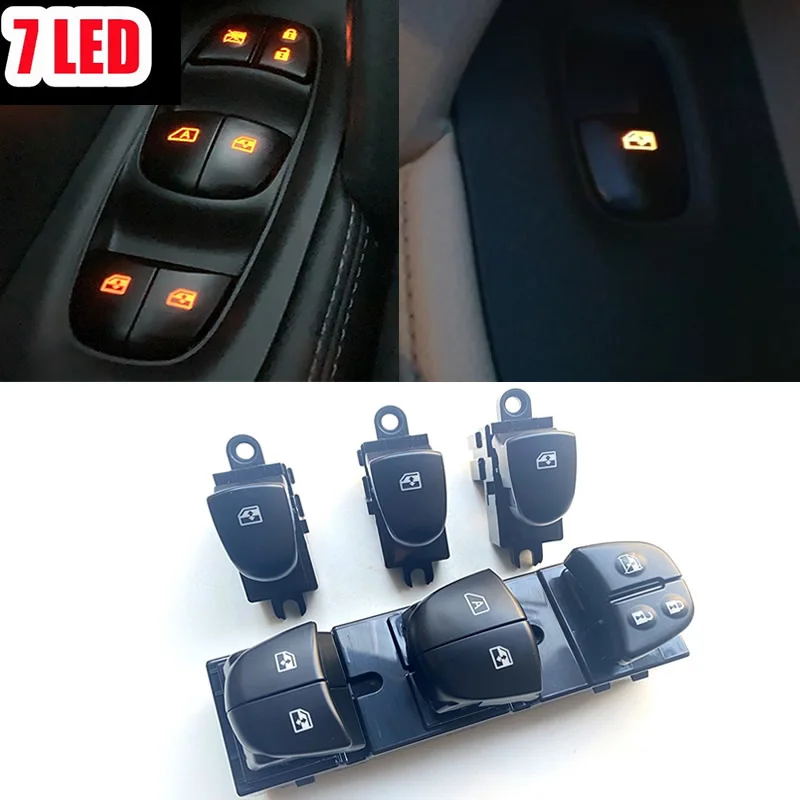 

AADD-7LED L\RHD auto Window Switch For Nissan x-trail t32 2021 Qashqai 2015 Power Windows Glass Lifter Control Button car access