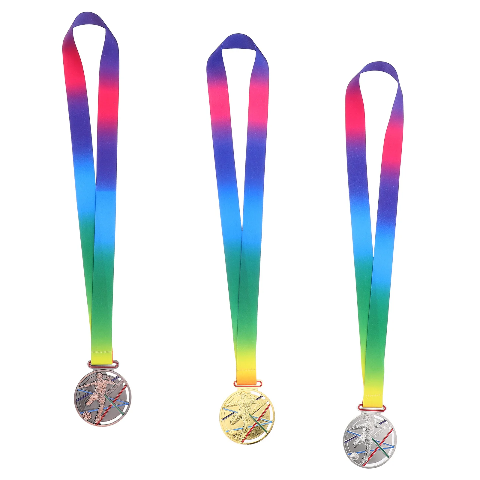 

3pcs Football Themed Medals Zinc Alloy Soccer Large Medal For Trophy Reward Prize Metal Medals Team Sports Competition