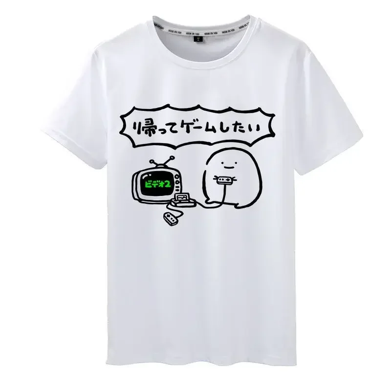 Women T-shirt Pattern in Japanese Top Funny Cartoon Japan Style Tshirt I Didn't Do Anything Summer Unisex Breathable Top