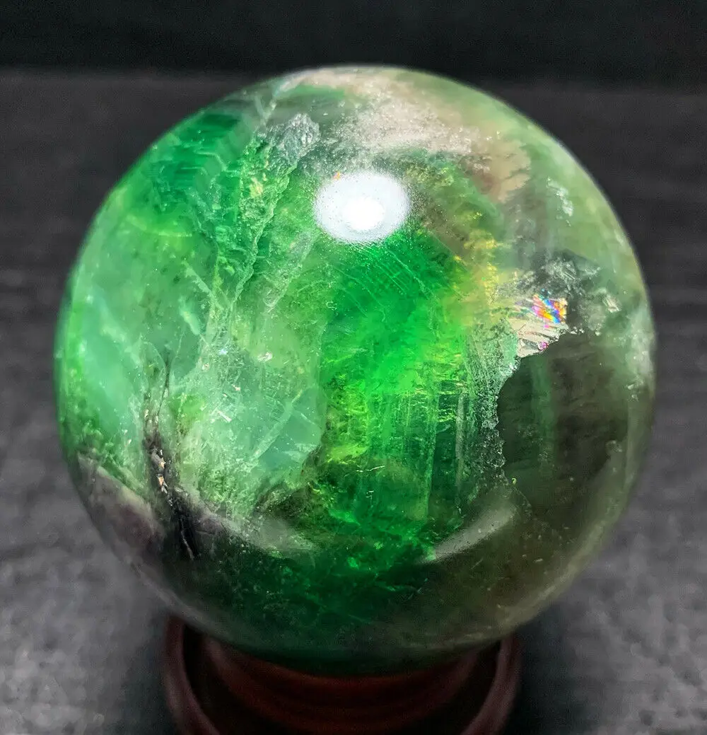 Natural Fluorite ball Colorful Quartz Crystal Gemstone Healing