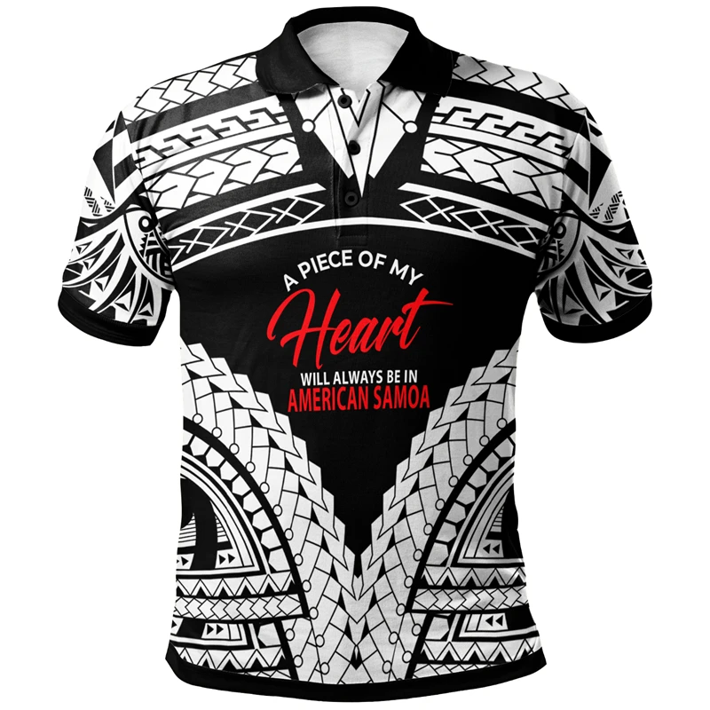 Polynesian Style 3D Printed Polo Shirts Men Fashion American Samoa Pattern POLO Shirt Casual Man Short Sleeve Hawaiian Tee Tops