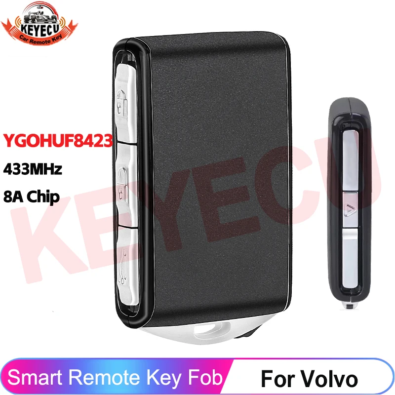 

YGOHUF8423 433MHz For Volvo XC40 XC60 XC90 S60 S90 V60 V90 2016- 2018 2019 2020 2021 2022 2023 2024 2025 Car Remote Key 8A Chip