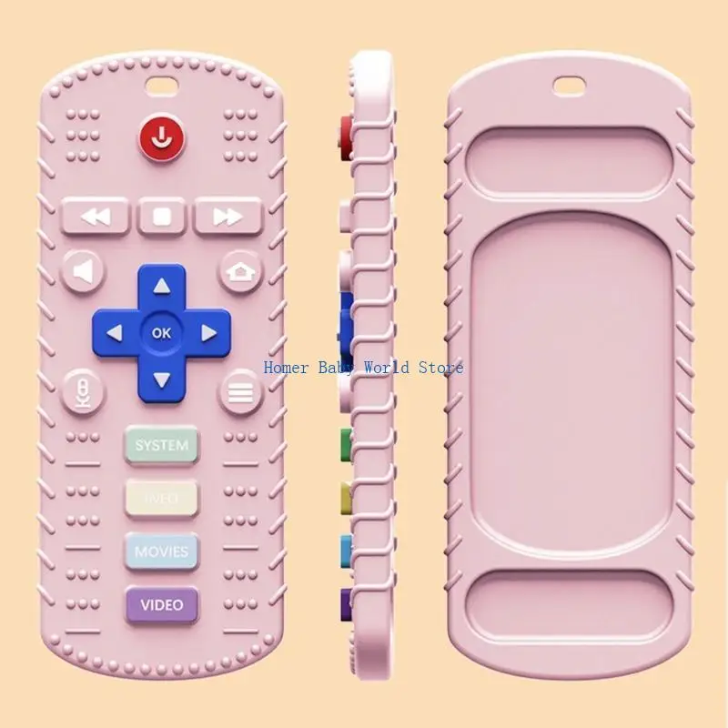 

B2QD Красочные силиконовые детские игрушки для прорезывания зубов Силиконовые прорезыватели для младенцев Пульт дистанционного