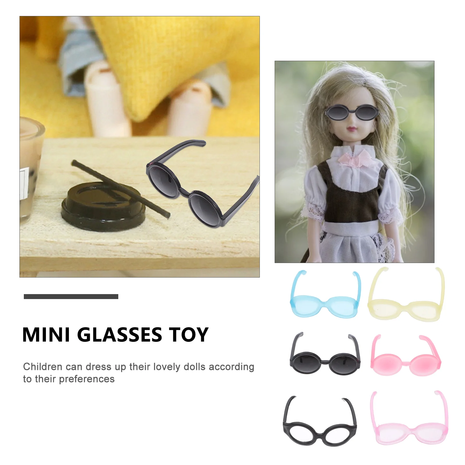 Dolls Dress up Glasses Mens Sunglasses Plastic Dressing Cosplay Simulated Plaything