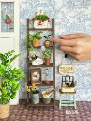 1/6 Doll House Model Furniture Accessories Wall Ladder Flower Storage Rack Bjd Ob11 Gsc Blyth Soldier Lol Dollhouse Miniatures