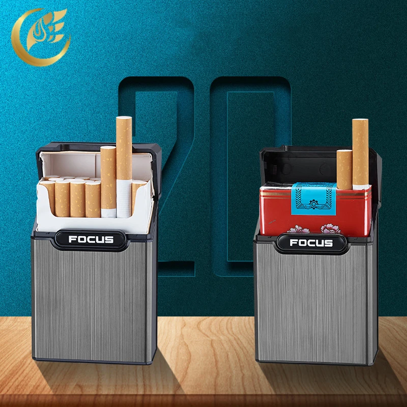 1Pc Metal Cigarette Case Storage Box Hold 20 Cigarettes Storage Box For Men Smoking Accessories Gift Box Hot Sale