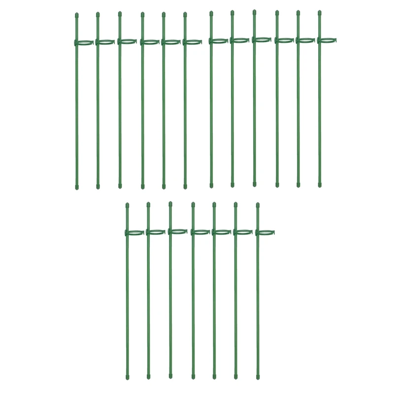 

Plant Stakes Green Adjustable Garden Single Stem Plant Support Stakes,19Pcs Plant Support Sticks With Rings For Indoor