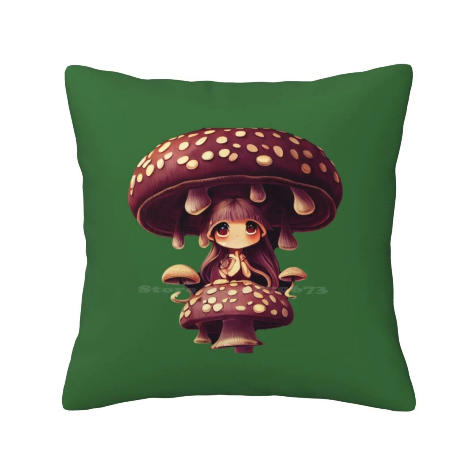 Sally Shrooms Home Sofa Car Cushion Cover Pillowcase Anime Adorable Funny Mushroom Girl Cute Art Hydro A League Of Their Own