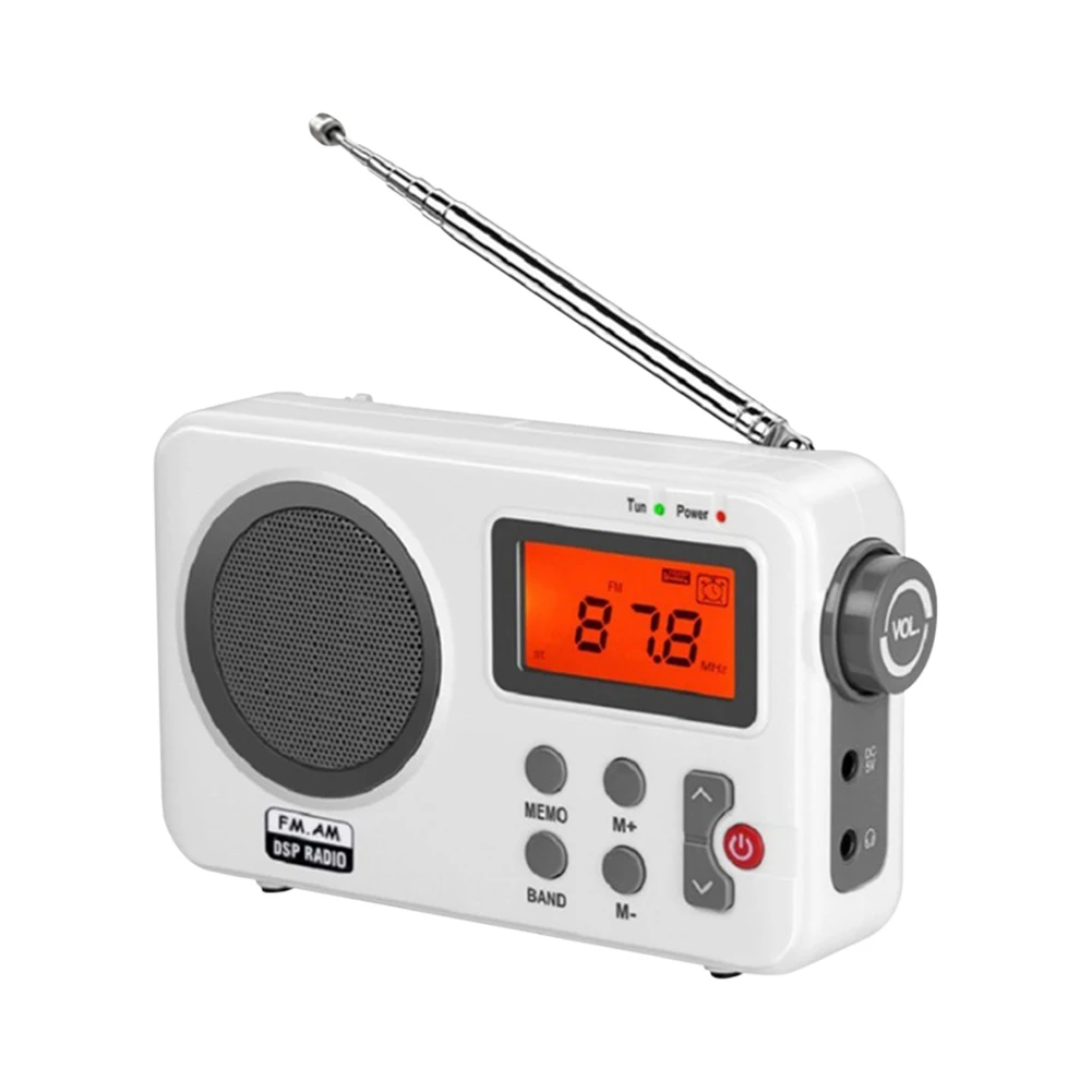 Portable Shortwave Radio HD LCD Screen Retro Radio Mono Channel Battery Powered FM AM Radio Reciver for Examination