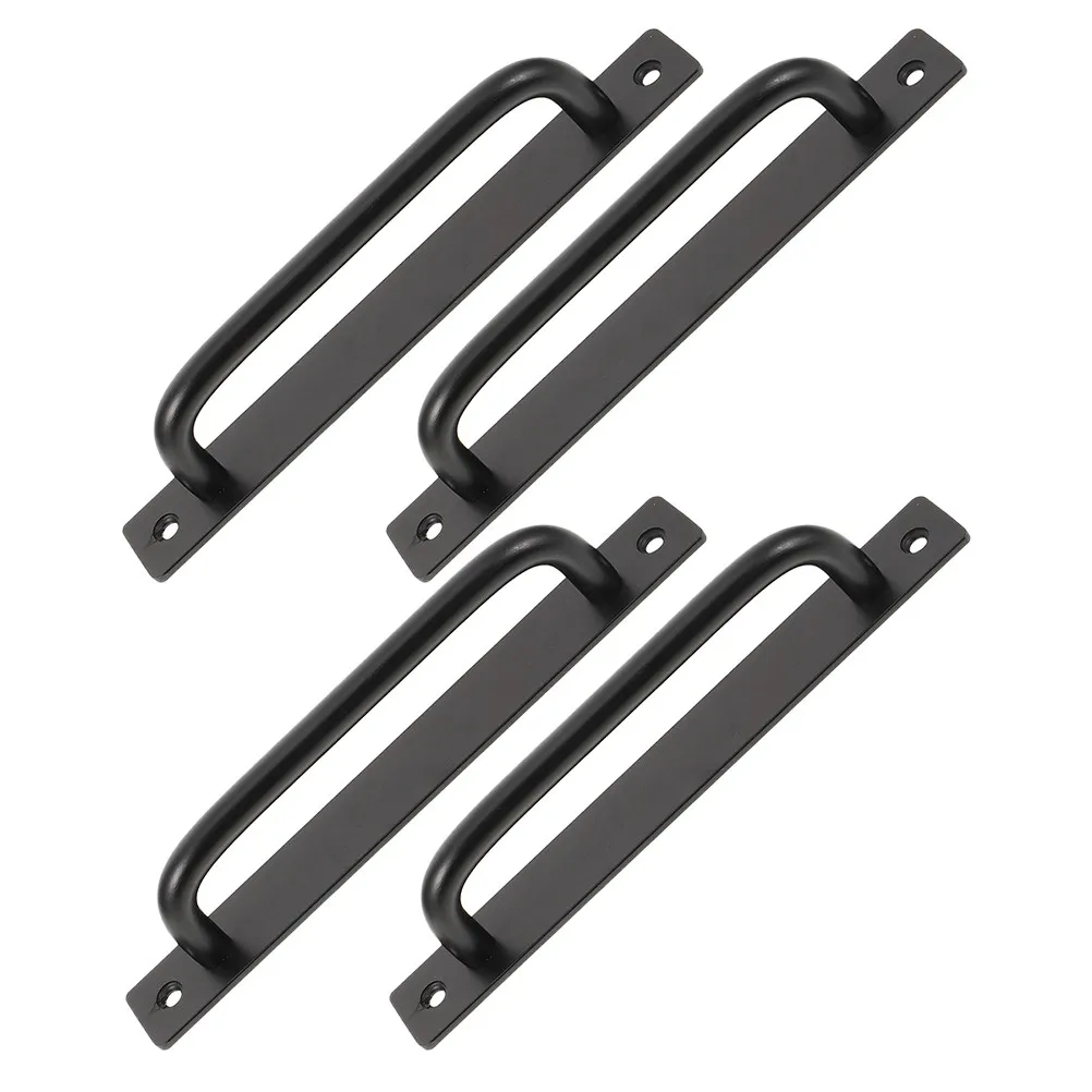 

Комплект из 4 дверных ручек из алюминиевого сплава, матовый черный, современный дизайн, для раздвижных дверей, для наружных дверей патио, сараев, гаражей
