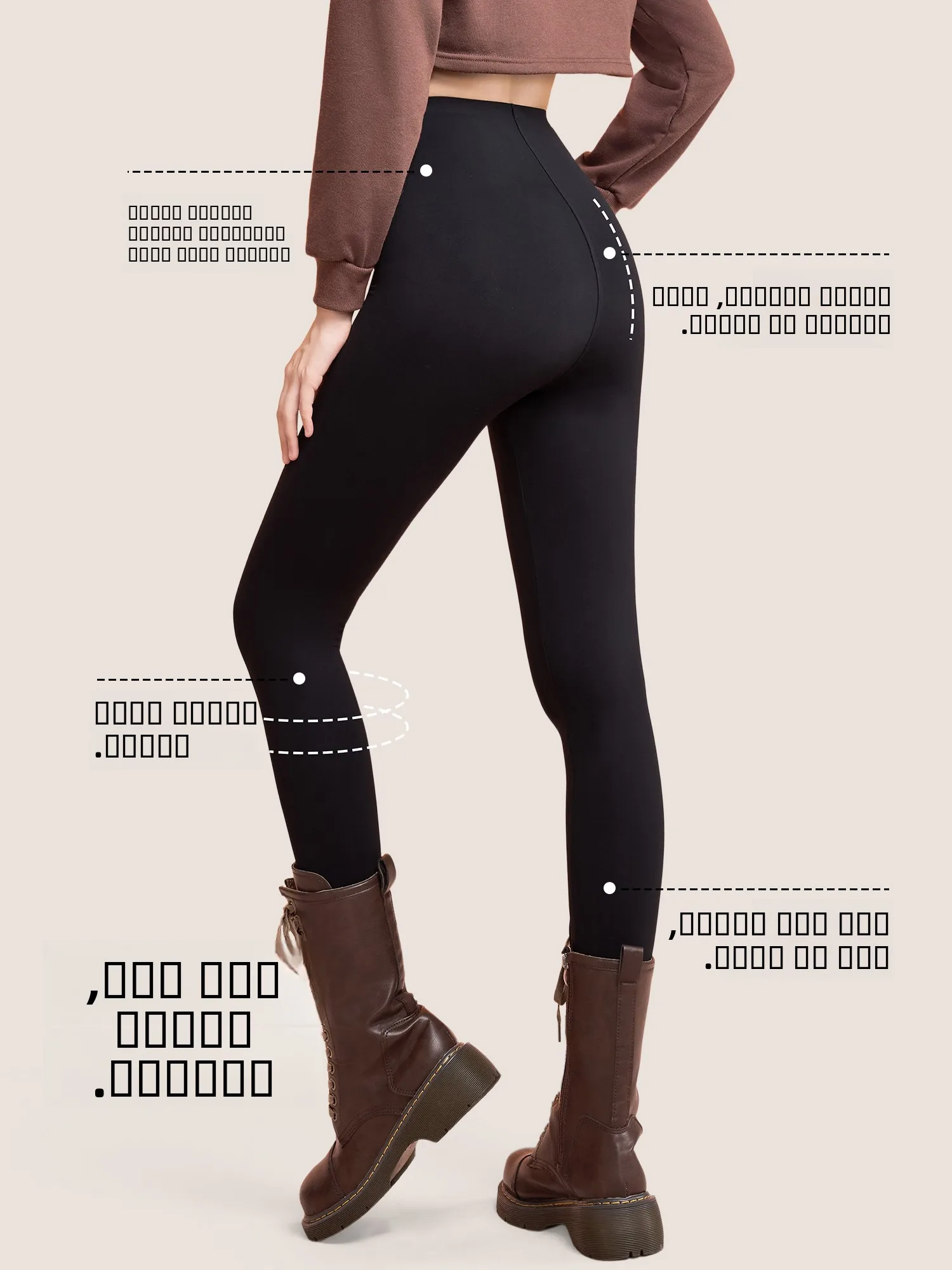 Spodnie do jogi Thiened Fce z imitacji skóry, z wysokim stanem, długie spodnie damskie, ciepłe zimowe spodnie do botków, ultra odporne na zimno.