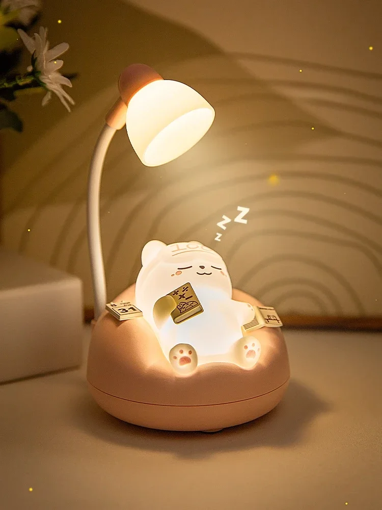 Cat Night Light Soft Light Eye Care Charging Night Creative Bedside Lamplet Bedroom Atmosphere Children Sleep Lamp Decoration