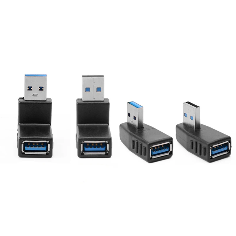 90 Degree Left Right Angle USB 3.0 Male to Female Adapter High Speed USB Connector for Laptop PC