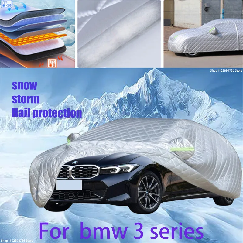 For BMW 3 series Outdoor Cotton Thickened Awning For Car Anti Hail Protection Snow Covers Sunshade Waterproof Dustproof