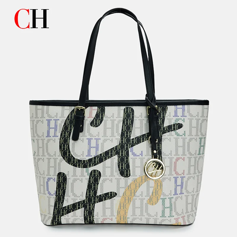 CH Women Handbag Large Capacity Tote Bag Fashion PU Leather Shoulder Bag Ladies Casual Purse Shopping Bag Top Handle Satchel