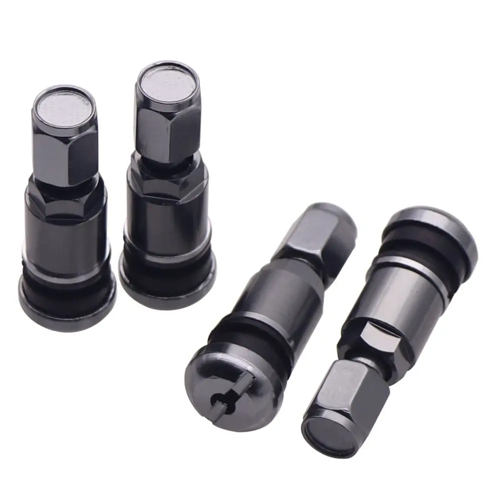 4Pcs Stainless Steel Tire Valve Universal Professional Stem Hex Cap Round Bottom Aluminium Alloy Car Tire Accessories Car