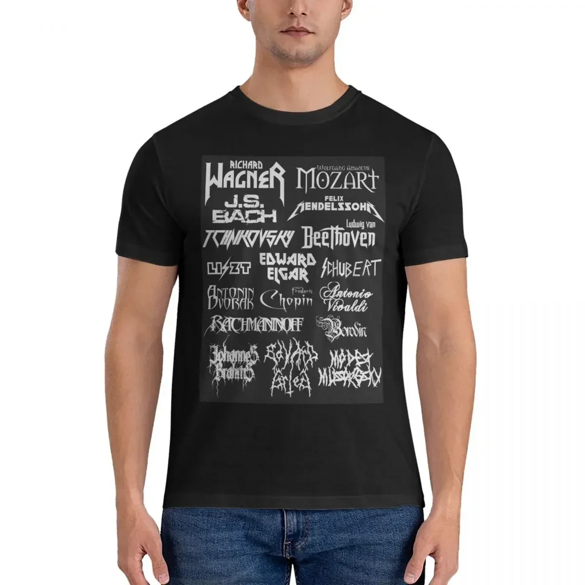 

100% Cotton Heavy Metal-style Classical Composers T-shirt Unisex Classic Oversized T Shirt Men O-Neck Summer Shirts Tops S-6XL
