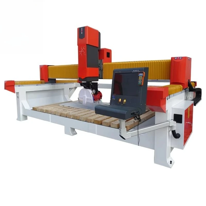 Cnc 4 Axis Bridge Saw Stone Cutting Machine Cnc Router Machine Granite Cnc Machine for Marble Quartzite Kitchen Countertop Tile