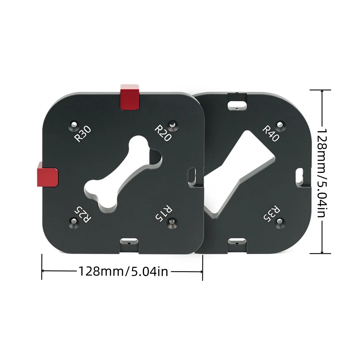 R15/R20/R25/R30/R35/R40/R45/R50 Aluminiumlegierung Fräser-Eckenradius-Schablone für Holzbearbeitung Fräser-Eckenvorrichtungen und -Schablonen