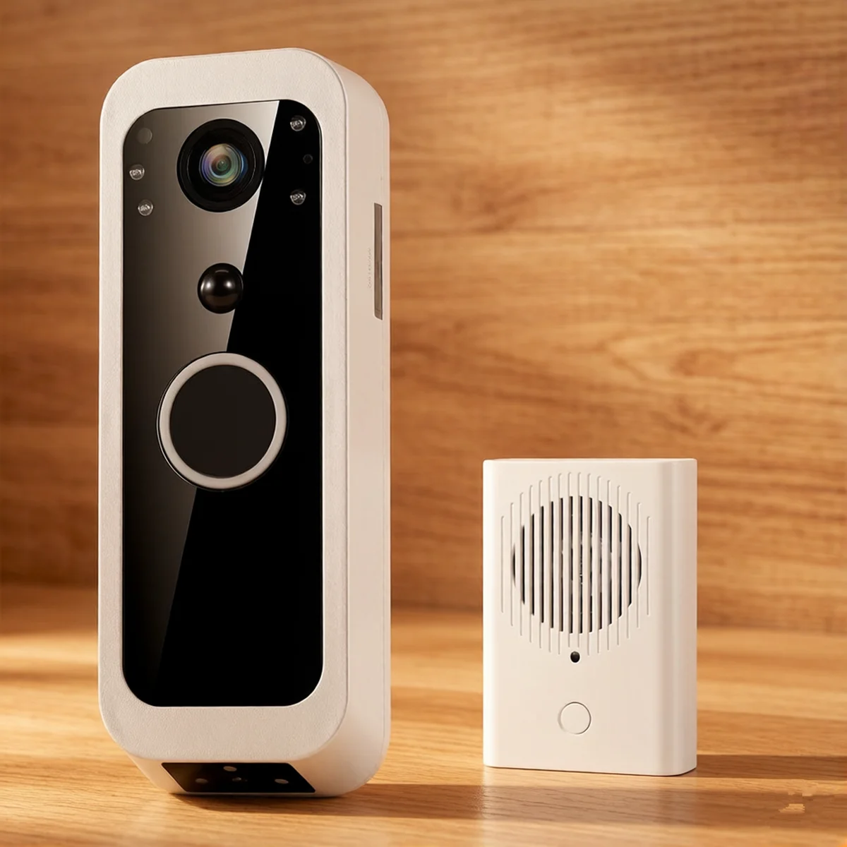 Sonnette Wi-Fi 4MP Icam365 APP à Double Objectif, Faible Consommation, Interphone Vidéo, Caméra Visu