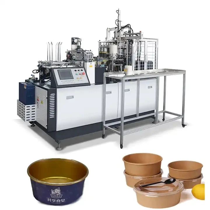 Automatic Salad Food Paper Bowl Container Forming Making Machine Noodle Paper Bowl Cover Making Machine Cup Lid Making Machine