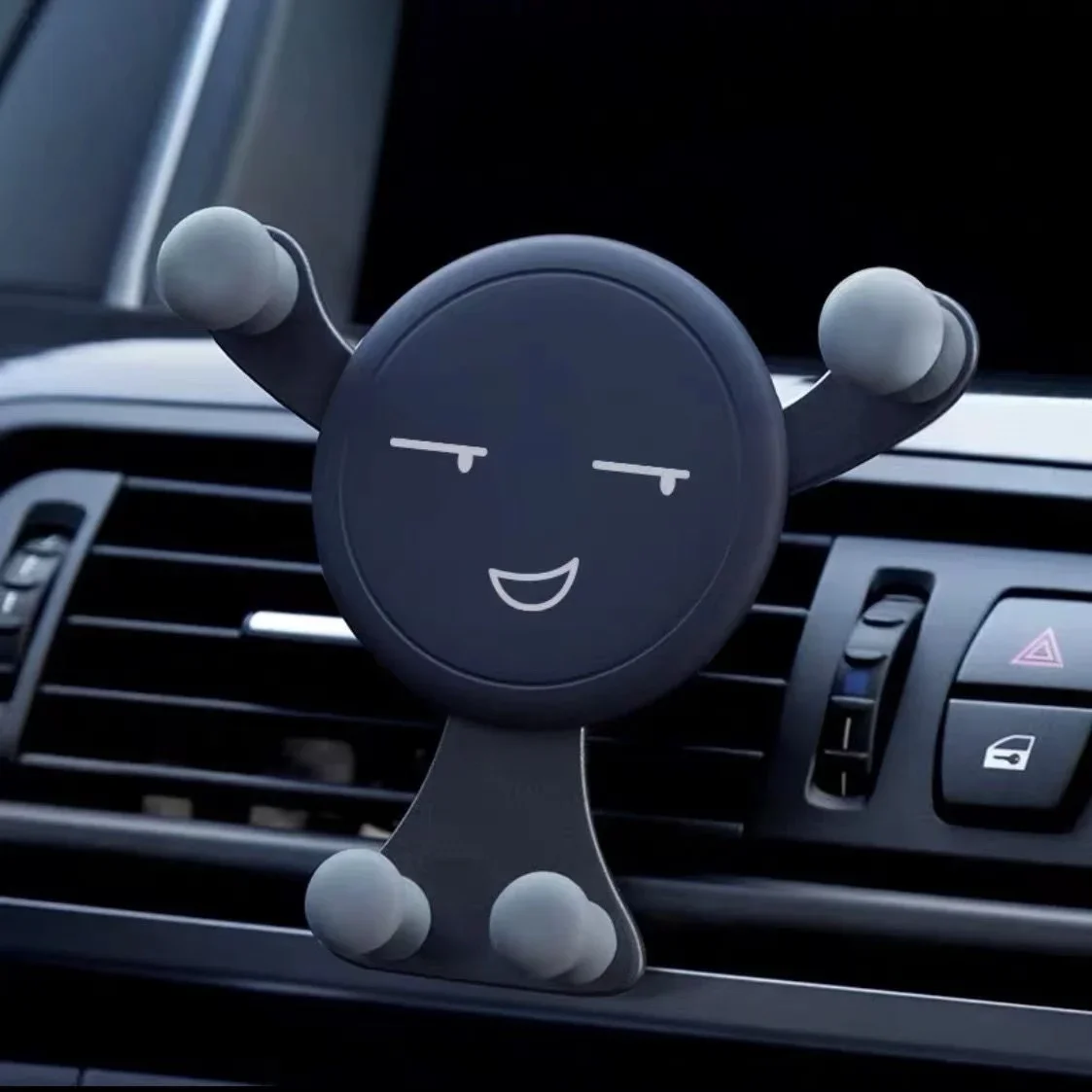 Gravity Car Phone Holder Air Vent Clip Smile Face Mount Mobile Cell Stand GPS Support For iPhone 12 Pro Max Xiaomi Samsung