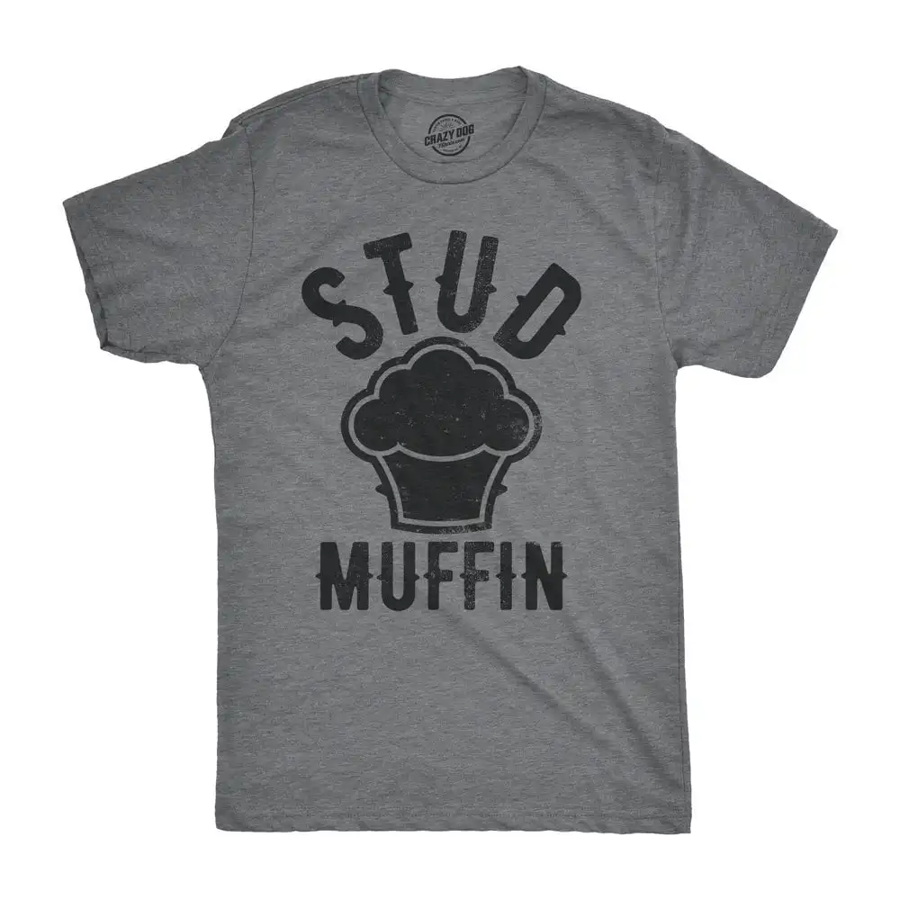 Stud Muffin T Shirt Joke Men Funny Dads Fathers Day Husband