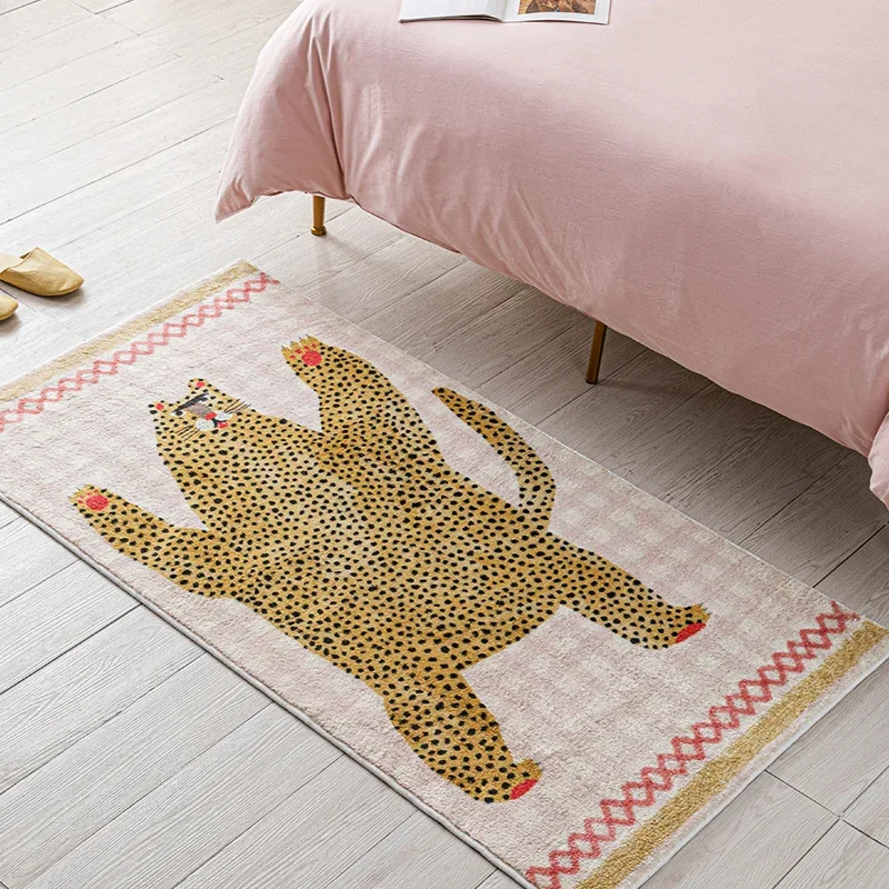 Fun Creative Living Room Large Area Carpets Cute Animal Bedroom Plush Carpet Lion Leopard Cloakroom Children\'s Room Soft Rugs IG