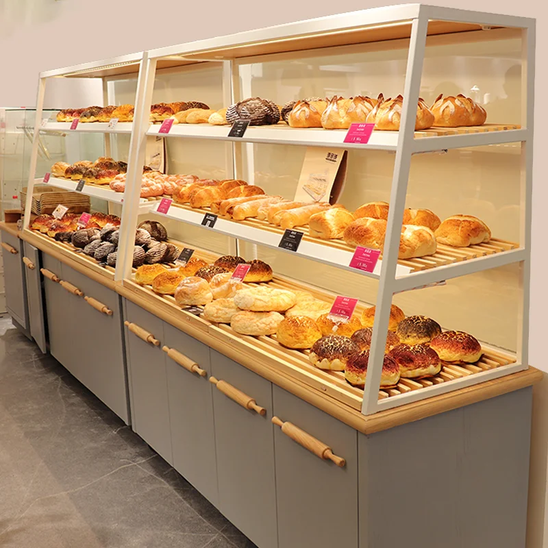 

Beautiful Exquisite and Durable Food Store Display Showcase Bakery Shop Showroom Design Bread Mall Kiosk for Sale