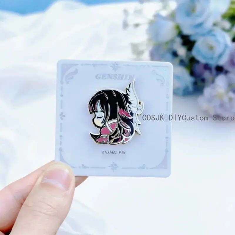 

Металлический мини-значок-брошь Columbina Hyposelenia Genshin Impact с имитацией эмали, украшение для одежды, коллекционный предмет для косплея, подарок