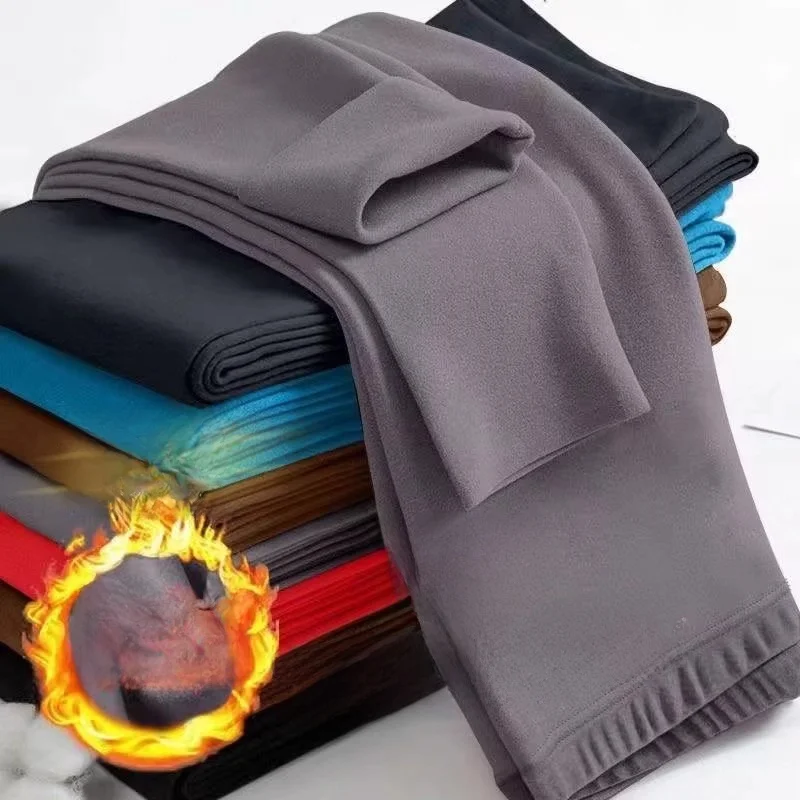 

Двусторонние немецкие бархатные мужские облегающие повседневные теплые длинные брюки без следов с подогревом, внутренняя одежда, осенние брюки Fce