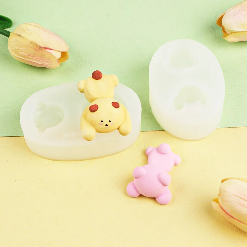 Silicone Mold Aromatherapy Candle Mould Cute Little Bear and Dog Dessert Decoration 17-897