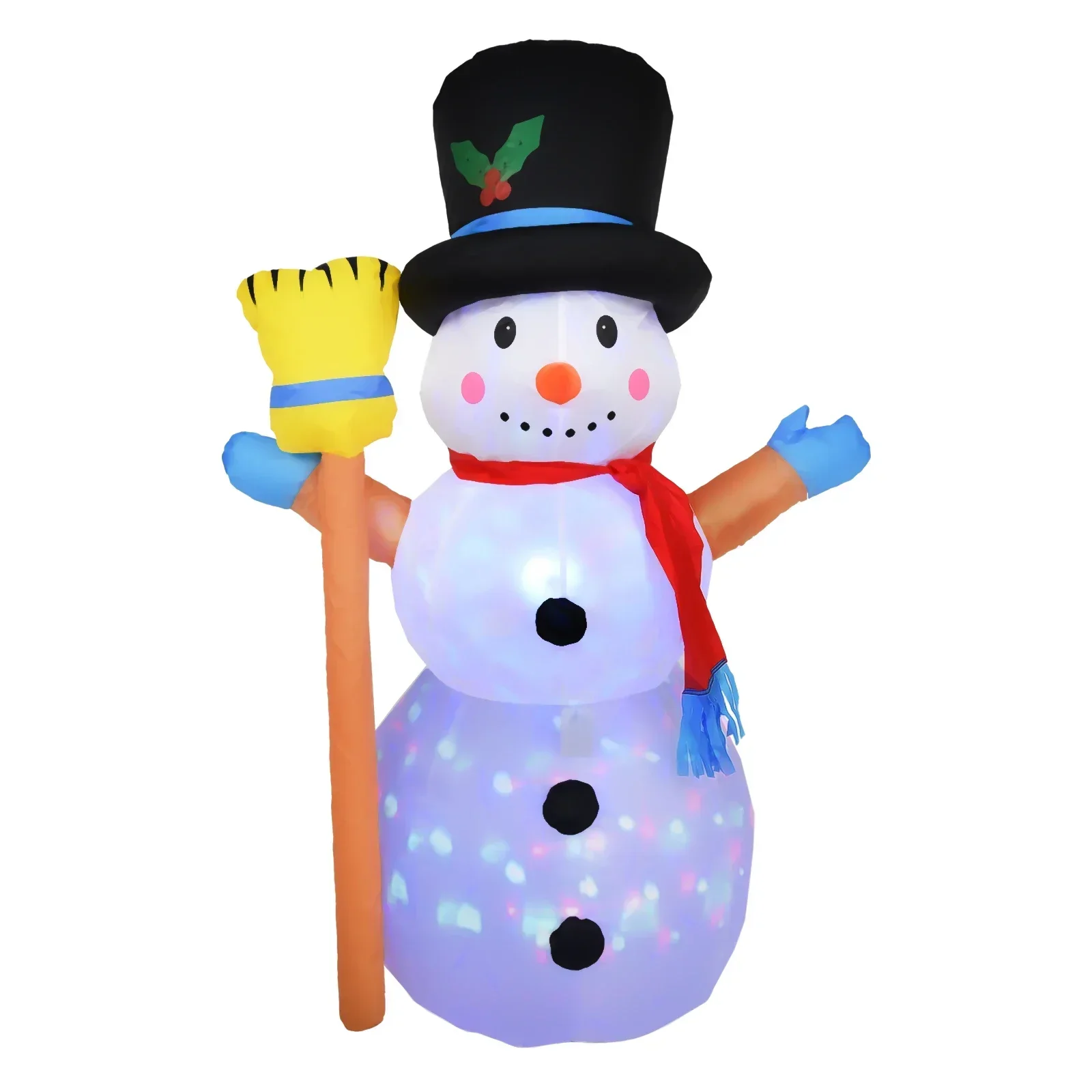 Inflatable Snowman Decor 4FT Christmas Inflatables Outdoor Decor Waterproof Lighted Christmas Decoration with LED Rotating Light