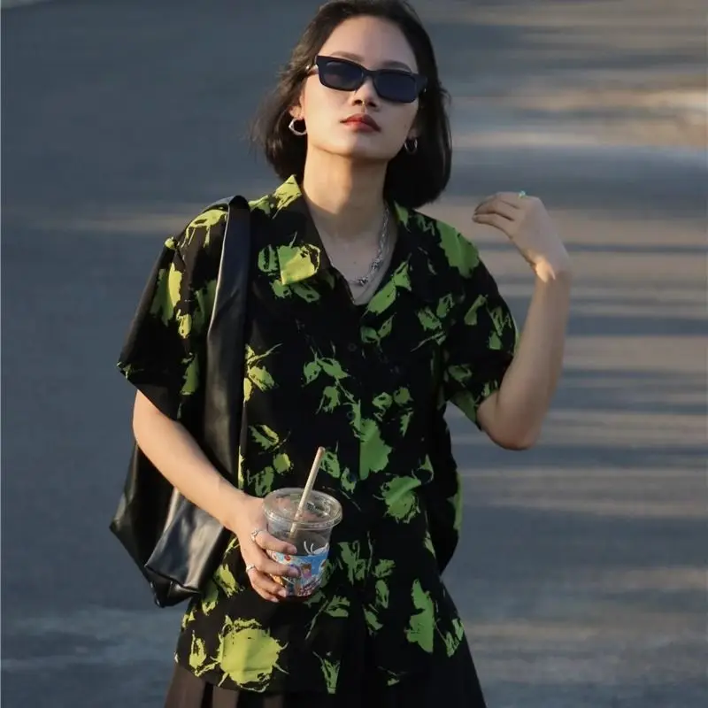 

Summer New Fashion Women's Shirt Printed Commuter Oversized Shirt