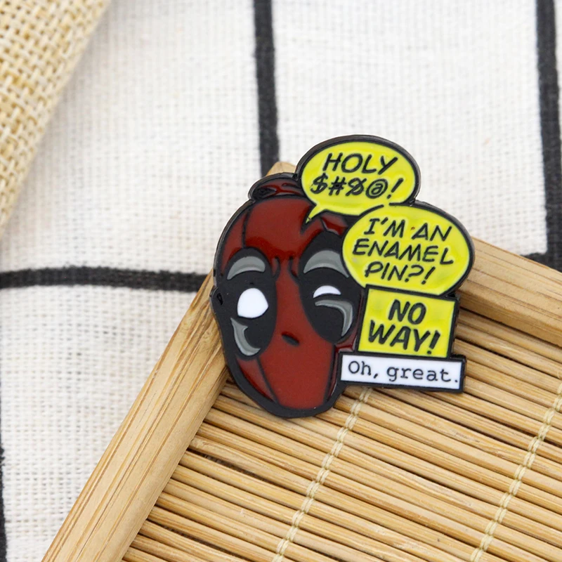 Superhero Collection Brooch Captain Deadpool Iron Spider Bat Badge Metal Enamel Lapel Pin Accessories Kids Gift