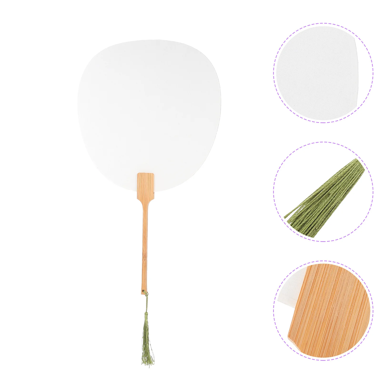 

2Pcs Kids Painting Fan DIY Blank Hand Fan Handmade Craft Activity Set Decorative Drawing Accessory for Children Creativity